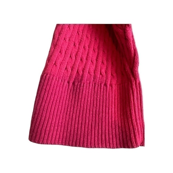 JEANNE PIERRE V Neck 3/4 Sleeve Barbie Pink 100% Cotton Size Large - Picture 7 of 9